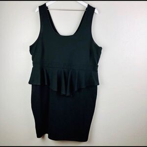 Forever 21 plus size 3X peplum black dress